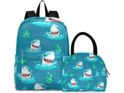 Mochila Infantil Com Estampa De Cabeça Tubarão, Impermeável, Ideal Para Piqueniques E Meninas,