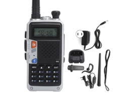 Mali kit de Rádios Portáteis Walkie Talkie com Display Lcd e Clip de Apoio Carregável Usb 100‑240v Prata Plug Us