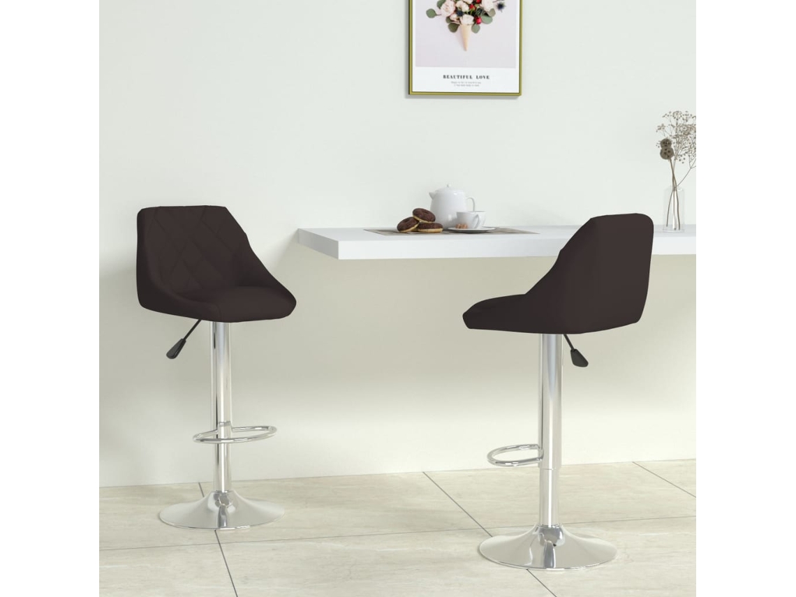 Vidaxl Bancos De Bar 2 Pcs Couro Artificial Preto
