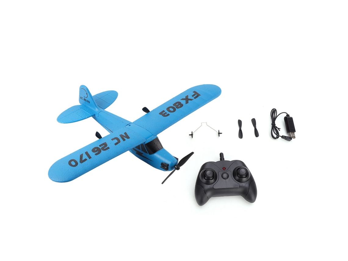 Mali brinquedo de Avião de Controle Remoto 2 Canais 2.4g Helicóptero Modelo para Crianças Azul