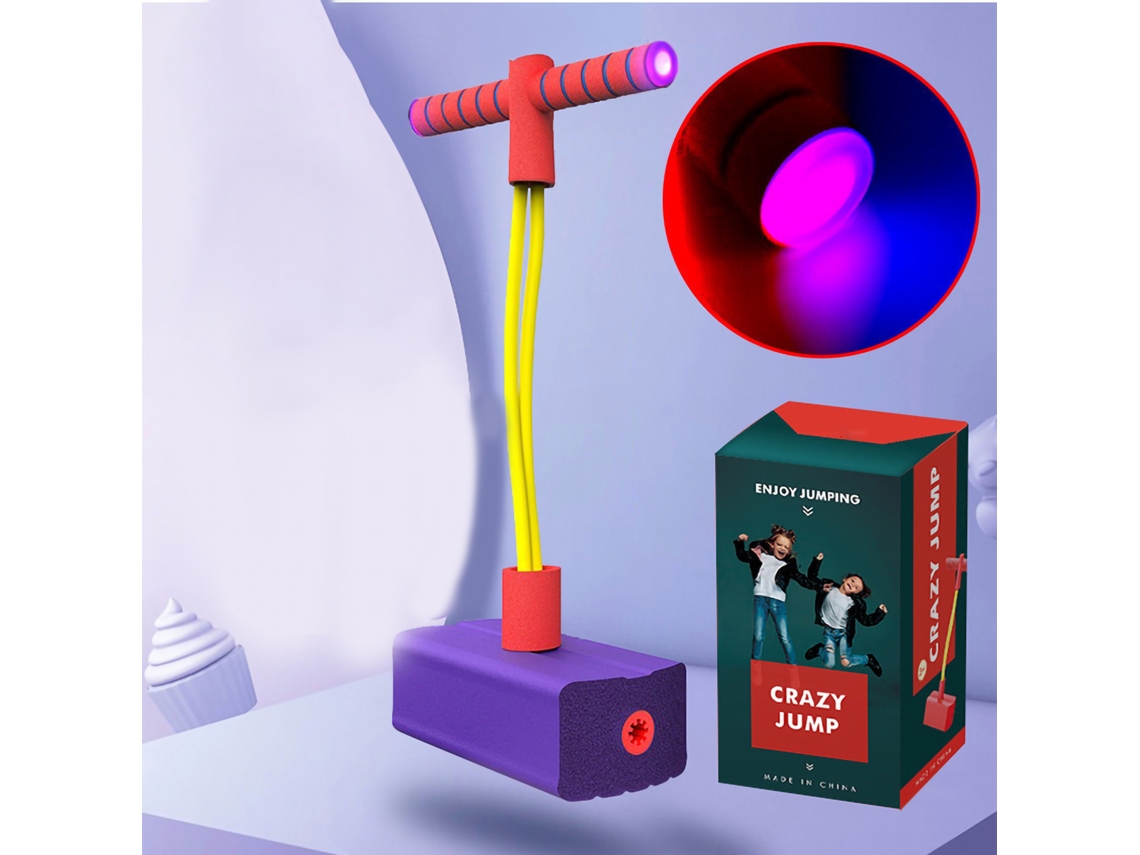 Rebe-saltador De Espuma Pogo Para Niños Jumper De Espuma Entrenamiento De Equilibrio Juguete Saltar Con Sonidos Chirriantes Flash Morado