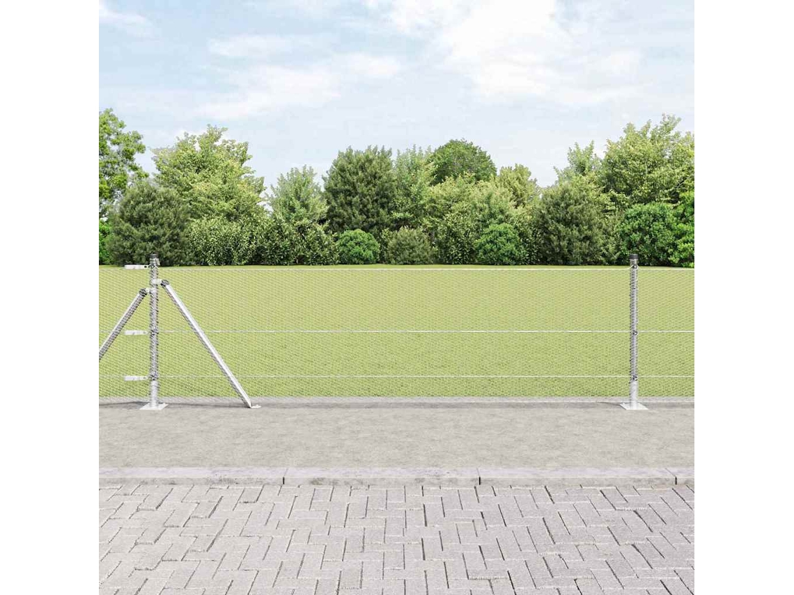 Vidaxl Cerca Hexagonal Com Base De Concreto 25 X 0,5 M Aço Galvanizado