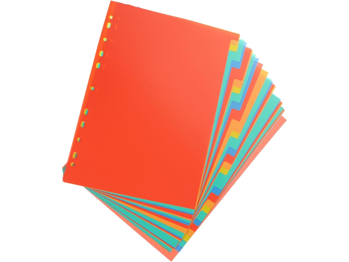 Pasta divisória Zerodeko com 31 folhas de plástico PP e abas, divisórias duráveis para arquivamento de documentos, ideal para
