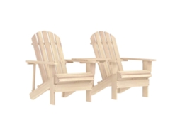 Vidaxl Cadeiras Jardim Adirondack + Mesa Centro Madeira Abeto Maciça