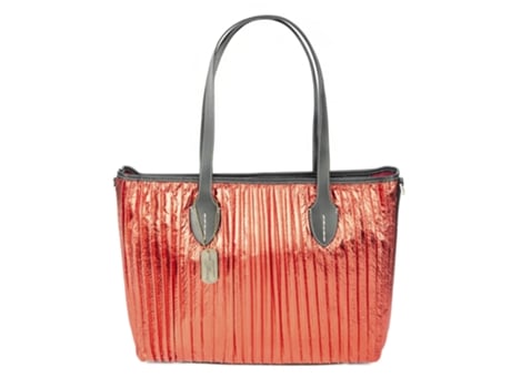 Saco De Ombro De Mulher Firenze Artegiani Baceno Genuíno Laminado Vermelho (29.5)