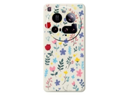 Capa Tkdaddy Para Xiaomi 15 Ultra Com Estampa De Galhos De Flores Coloridas E Bordas Retas Em Tpu, Bege