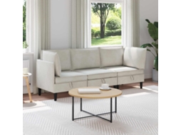Vidaxl Conjunto De Móveis Para Sala De Estar 3 Unid. Creme Veludo