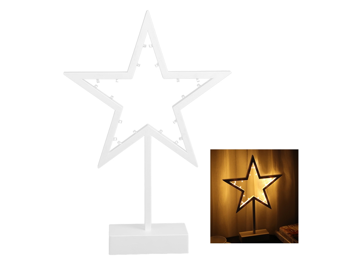 Lâmpada de Mesa Estrela LED Luz Noturna Decorativa Natal Presente Infantil Branco