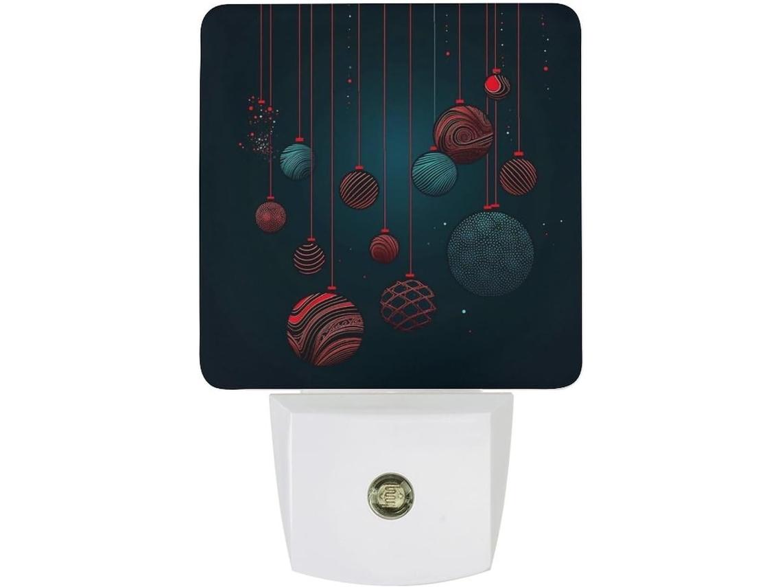 Luminária De Parede Com Estampa Natalina, Sensor De Luminosidade, Luz Led Branca Quente, Lâmpada De Baixo Consumo