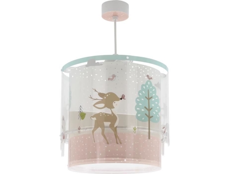 Porta-velas suspenso infantil Loving Deer, L 26 cm, A 25 cm, Dalber branco e verde