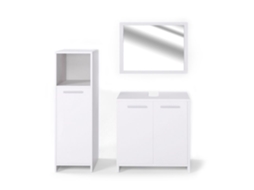 Móvel de arrumação para casa de banho Vicco Kiko, branco, 3 peças