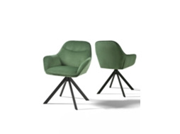 Conjunto de 2 Cadeiras de Jantar GOEURVANT Verde Floresta Veludo