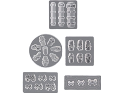 Conjunto De 5 Moldes De Silicone Para Unhas, Ideais Para Decoração De Laços 3d.