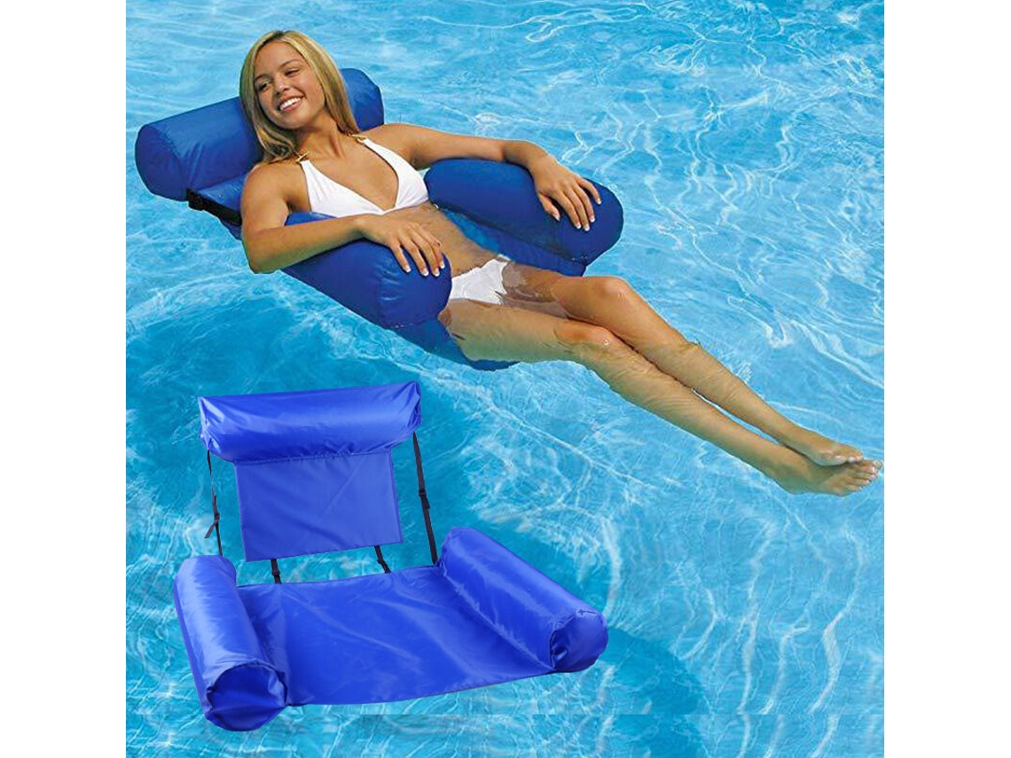 Rede Inflável Para Piscina, Rede Flutuante, Colchão Inflável Com Bóia, Cadeira Flutuante Portátil Tipo Rede Para Piscina, Ideal Para Piscina E Praia.