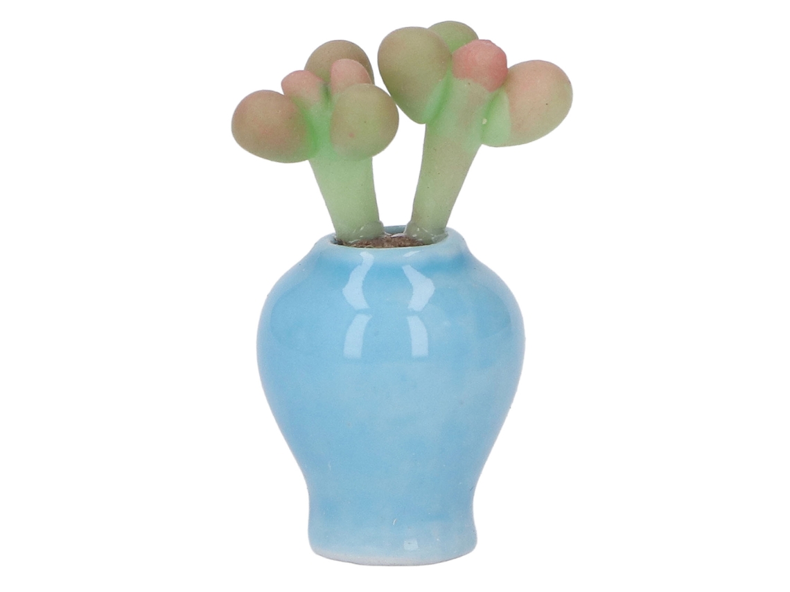 Mali mini Planta Artificial de Suculenta em Argila para Decoração de Casinha de Bonecas