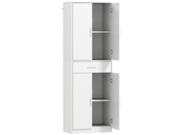 Armário da Cozinha, Prateleiras Ajustáveis de 3 Andares, Painel de Papelão, Mdf, Bastante Espaço de Armazenamento, Branco