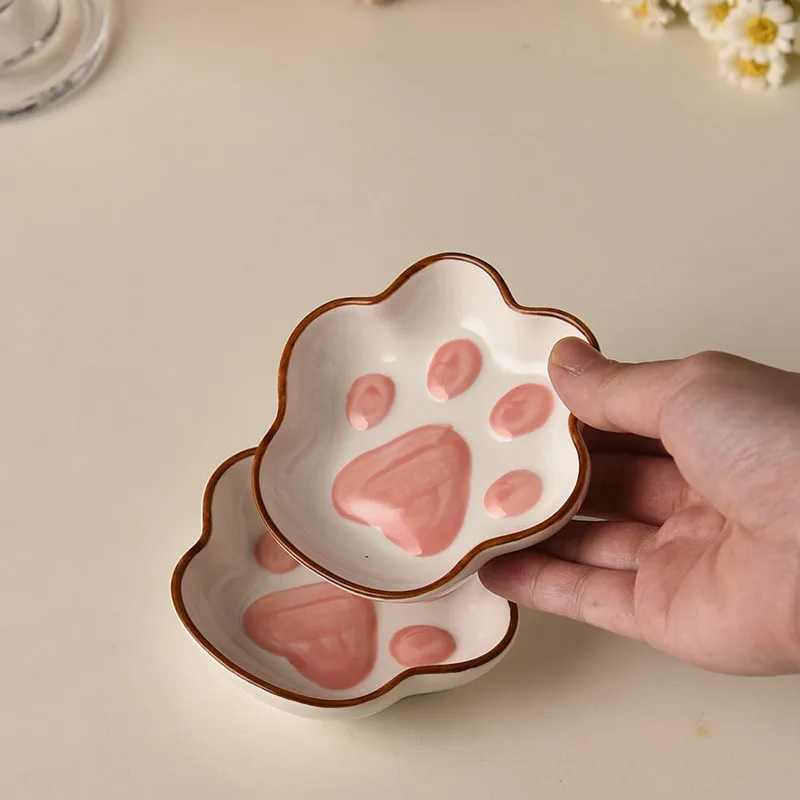 Recipientes de Cerâmica para Condimentos, Recipientes para Molho em Formato de Pata de Gato e Pequenas Tigelas para Ketchup MDUG (2 X 3,5 Polegadas)