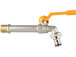 Torneira Externa De Latão Com Conexão 1/2" E Adaptador 3/4"