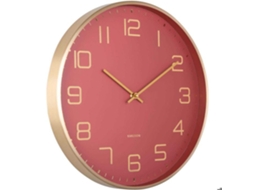Relógio De Parede Redondo Elegance Glow Vermelho Karlsson