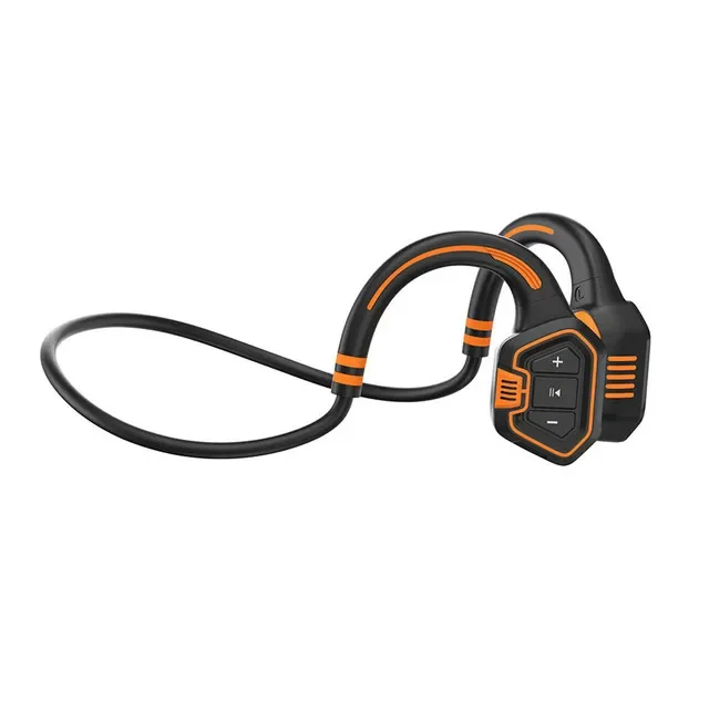 Fones De Ouvido De Condução Óssea (laranja) - Sem Fio, Esportivos E À Prova D'água.
