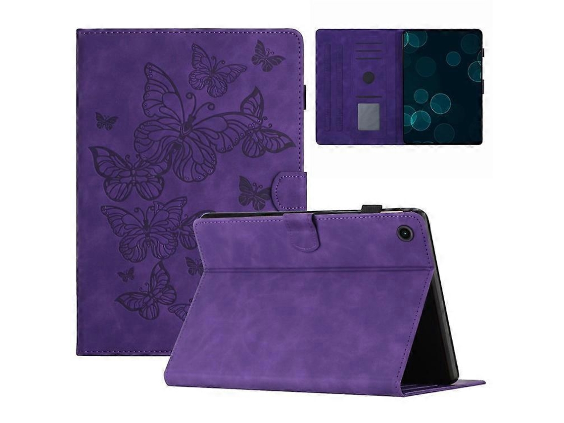Capa Para Tablet Em Couro Pu Compatível Com Lenovo Tab M10 (3ª Geração), Com Compartimento Para Cartão, Suporte Impresso.