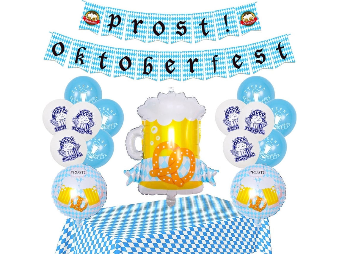 Primerox kit de Decoração com Balões Oktoberfest Bandeira Toalha Mesa Decorativos Bavarian Festa Cerveja