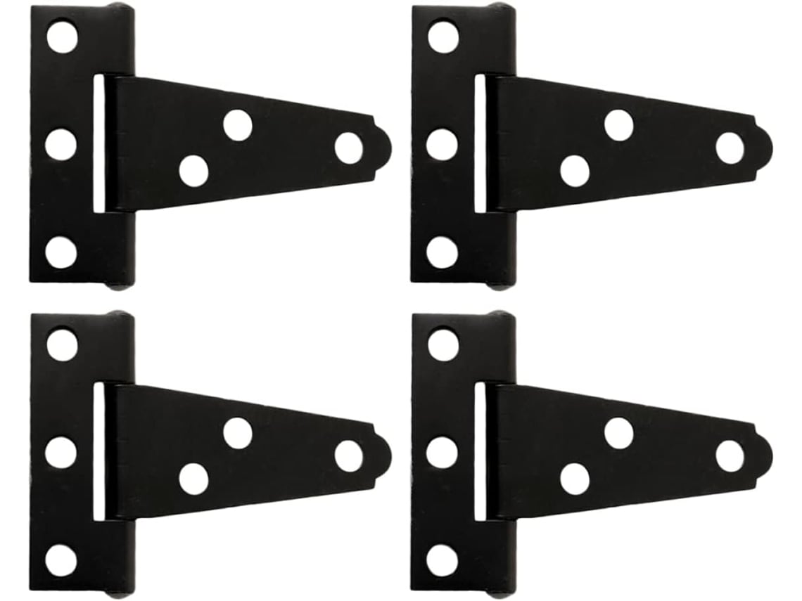 Conjunto De 4 Dobradiças Pretas Em Formato De T De 2 Polegadas Para Portas De Madeira