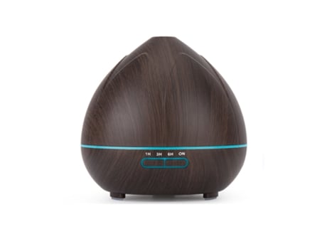 Humidificador Difusor de Aroma VANJL Difusor de Óleo Essencial Ultrassónico Led 400Ml-Marrom Escuro