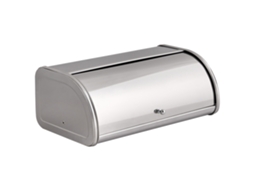 Panera Con Tapa Enrollable Beliani Delectation De Acero Inoxidable Plateado 45x26x17