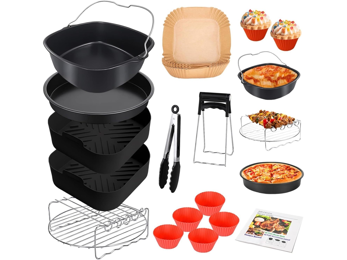Conjunto De Acessórios Para Fritadeira A Ar, Tamanho Xl De 8 Polegadas, Para Fritadeiras A Ar Gowise Usa, Philips, Ninja Siurn