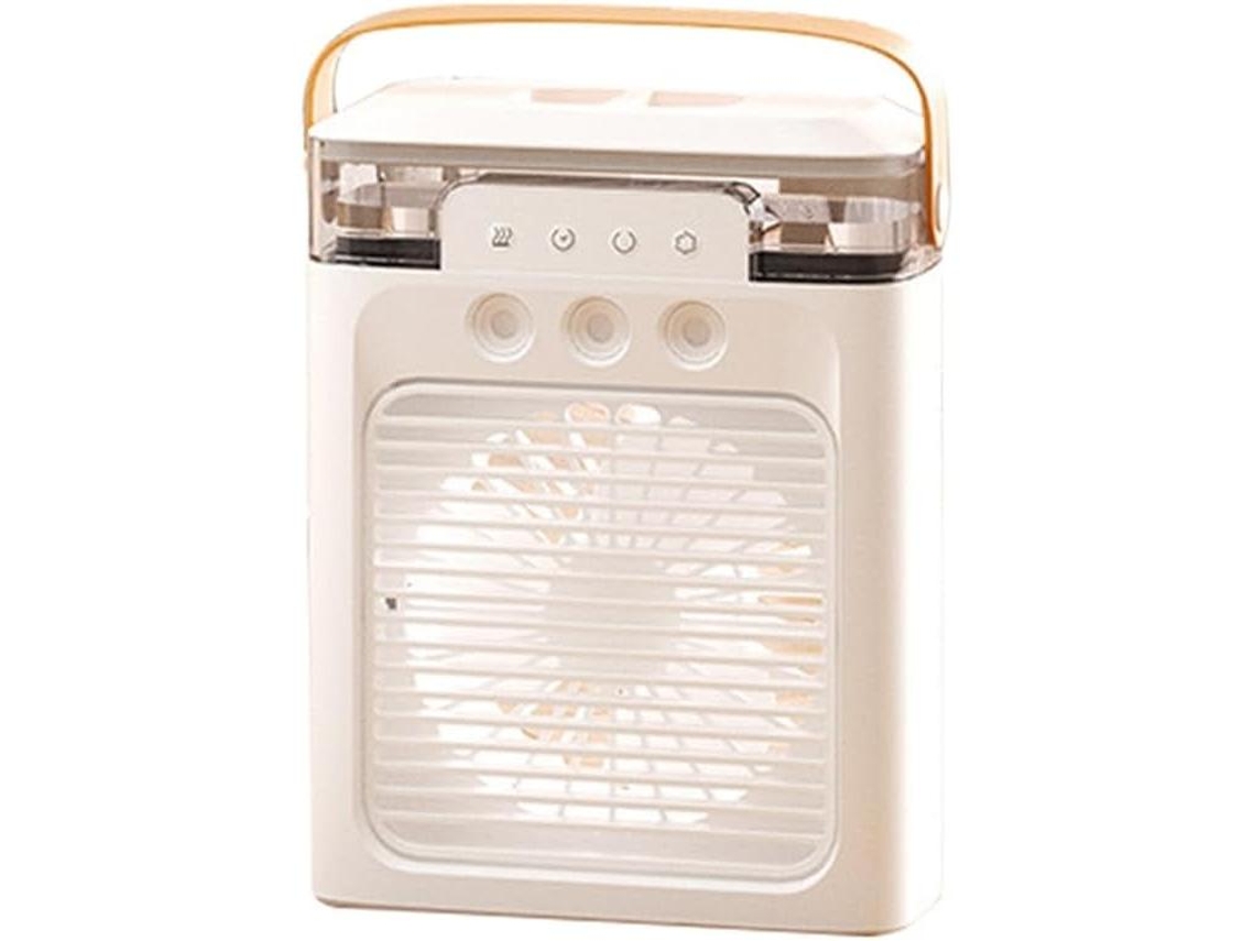 Ventilador Portátil com Ar Condicionado, Recarregável Via Usb, com 3 Modos de Névoa. MDUG (branco)