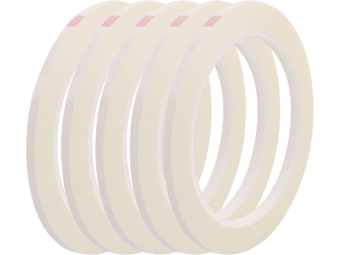 Fita Adesiva Impermeável de um Lado, Transparente, para Marcação, 5 Mm X 66 M, Branco Leitoso, 5 CHABERLU