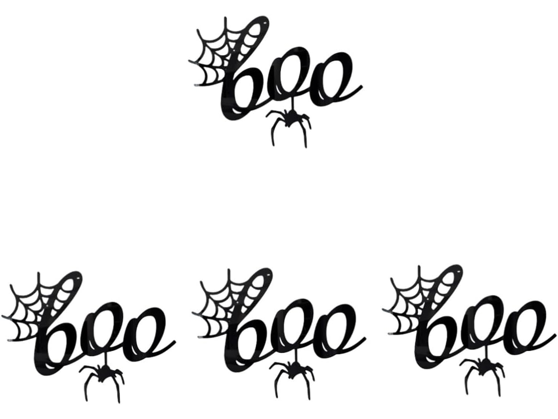 Conjunto De 4 Adesivos De Parede Autoadesivos Com Tema De Aranha Para O Halloween