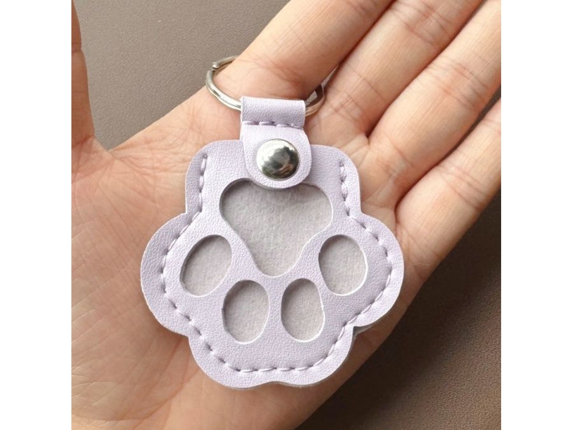 Chaveiro Memorial Com Foto Para Guardar Pelos De Cães E Gatos, Roxo Claro