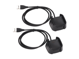 Aetheria carregador Usb Dock Stand para Fitbit Versa 2, Cabo de Carga com Proteção, 2pcs