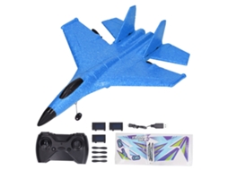 Mali avião de Controle Remoto Glider com Motor Duplo, À Prova de Queda, Led Colorido, Bateria Extra, Azul