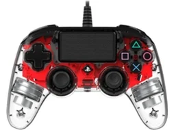 Comando PS4 NACON Wired Illuminated Compact Controller em Vermelho e transparente
