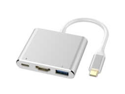 Adaptador Usb-c Para Hdmi 3 Em 1, Conversor Hdmi 4k Para Macbook, Hub Usb-c Para Usb 3.0: Modelo 5