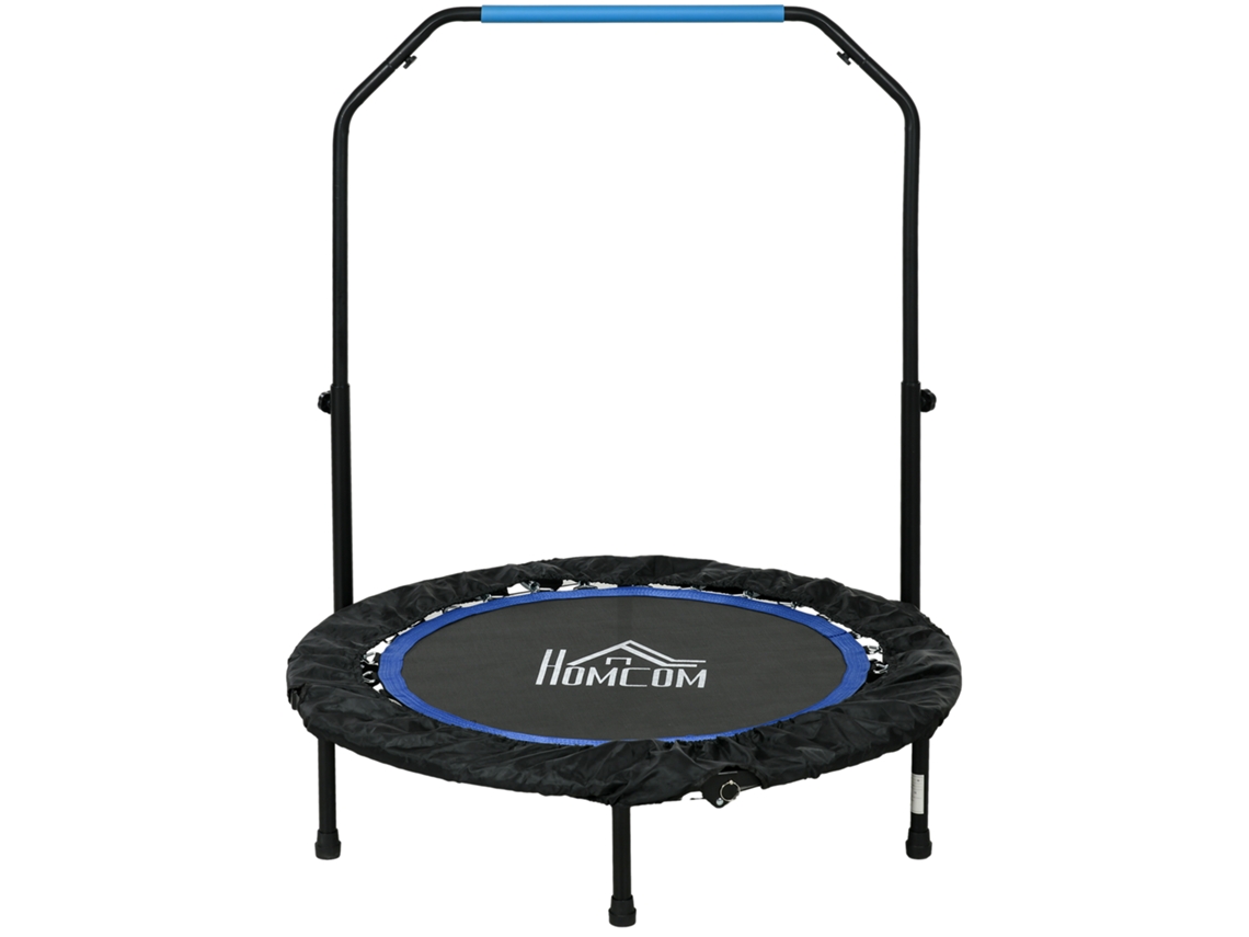 Trampolim Elástico Dobrável Com Halteres Ajustáveis Na Cor Azul. Para Exercícios Adultos Indoor - Dimensões: Ø102 Cm 99-123 Cm