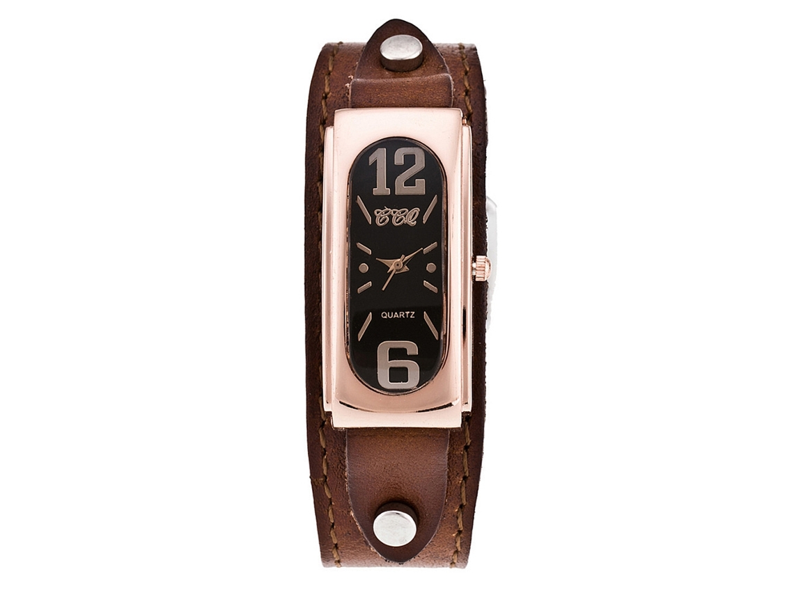 Relógio Masculino de Pulseira de Pu Vintage com Números Romanos e Movimento de Quartzo Café Claro