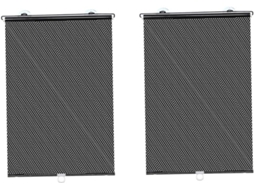 Cortinas solares automáticas para portas de carro, 2 peças, PVC preto