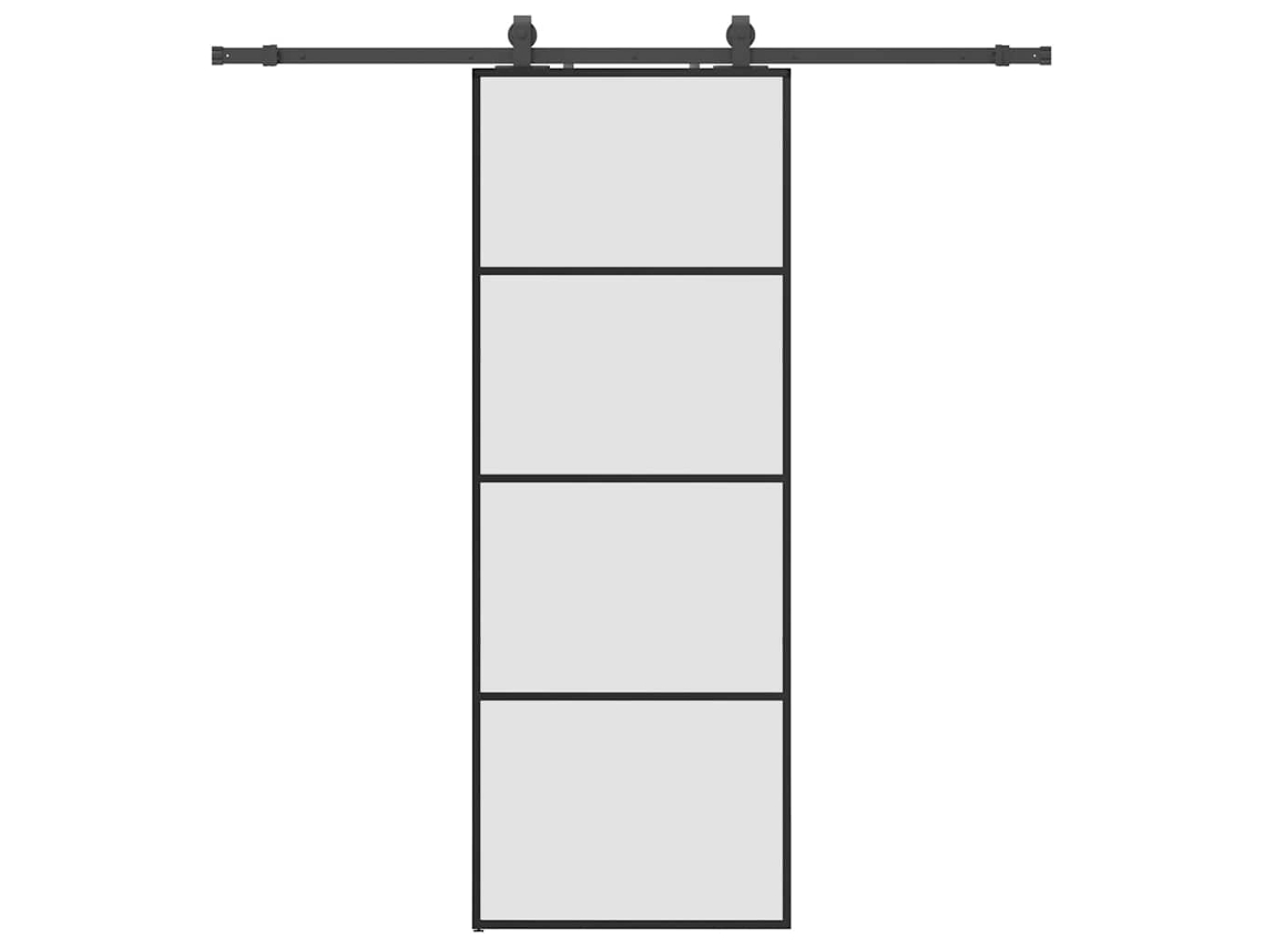 Sliding Door, Sliding Doors Vidaxl Preto Vidro (76 X 205 Cm (200 Cm Sliding Rail))