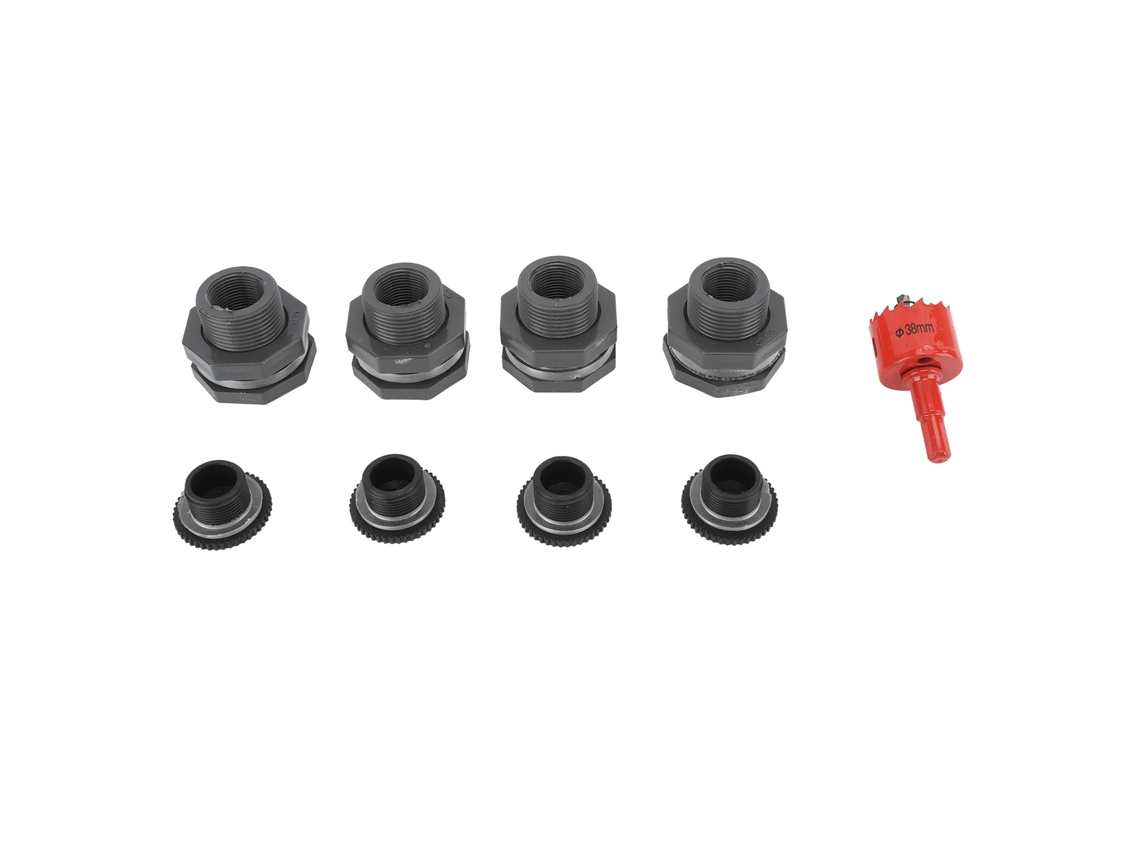 Kit De Conexão Bulkhead 3/4 Polegadas Para Barril De Chuva Com Tampões Protetores De Furo