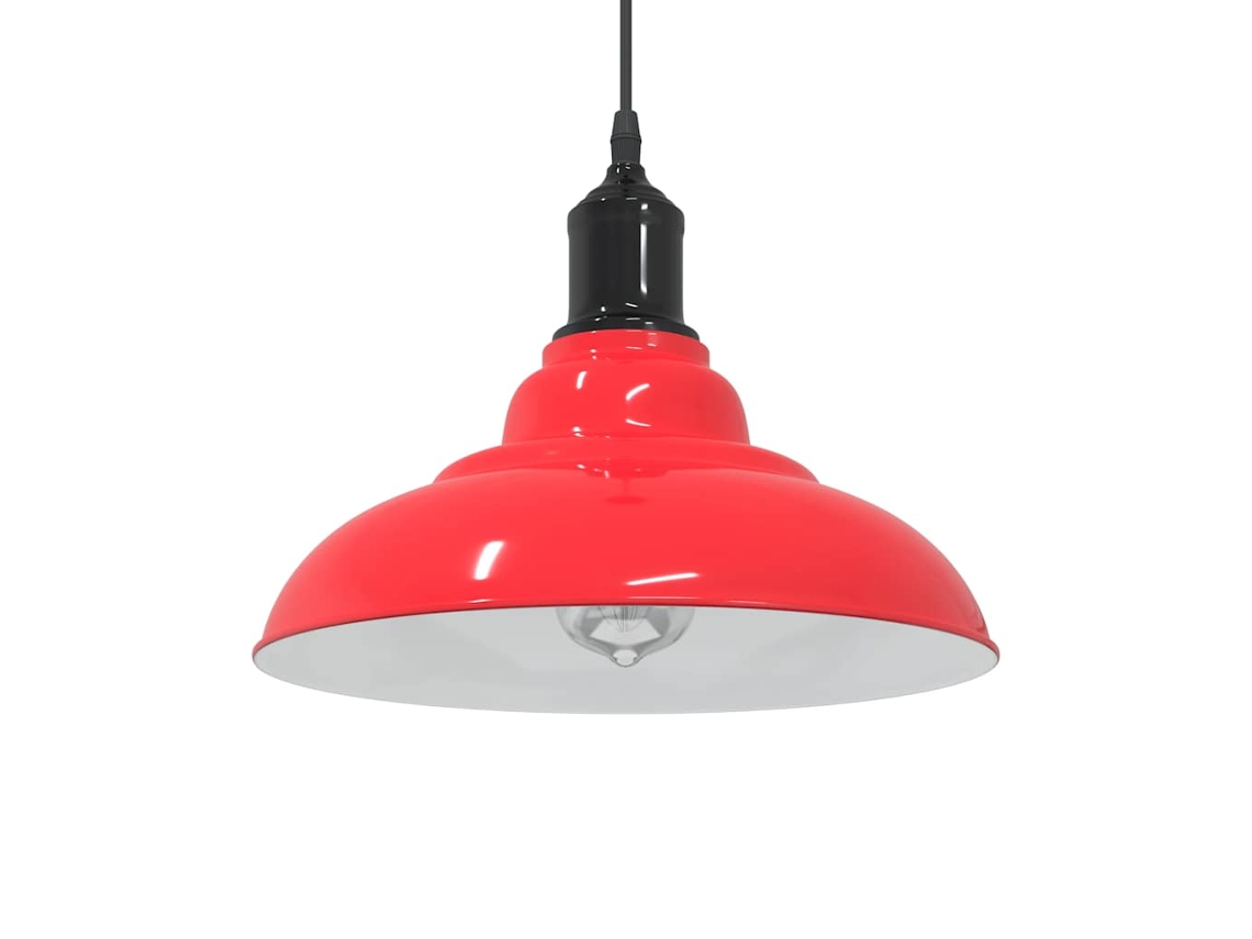 Vidaxl Candeeiro Suspenso Regulável Altura E27 Vermelho Vivo Ø31cm