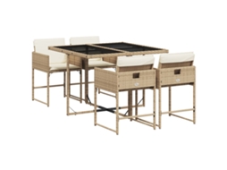 Garden Dining Set, Garden Dining Sets Vidaxl Bege Rattan / Vime (n/a)