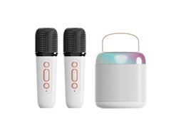 Mini máquina de karaokê portátil com microfone Bluetooth e alta potência, adequada para festas KTV em casa, branca Yizhood