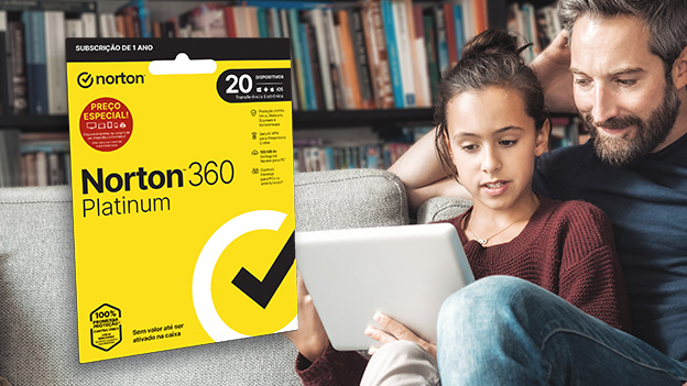 NORTON 360 Platinum, 100 GB, 1 Ano, 1 Pessoa, 20 Dispositivos