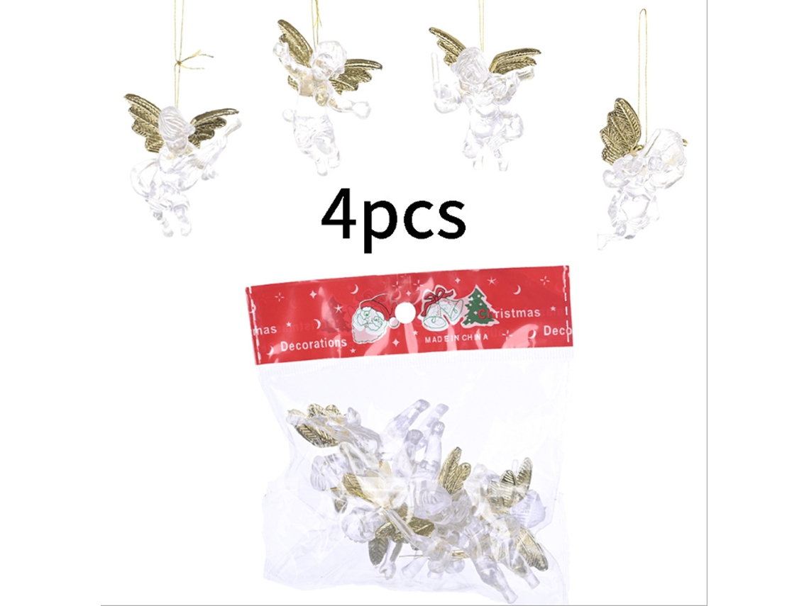 Pingente Anjo Transparente Natal Decoração Janela Worten