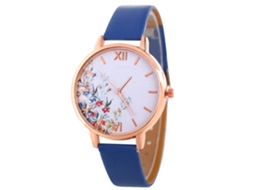 Relógio Feminino Casual de Couro Artificial com Movimento de Quartzo Safira Zhoulianfa