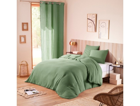 Conjunto de Lençol UNIVERS DÉCOR Gaze Noah Cama Algodão Verde - 4pcs (140 cm)